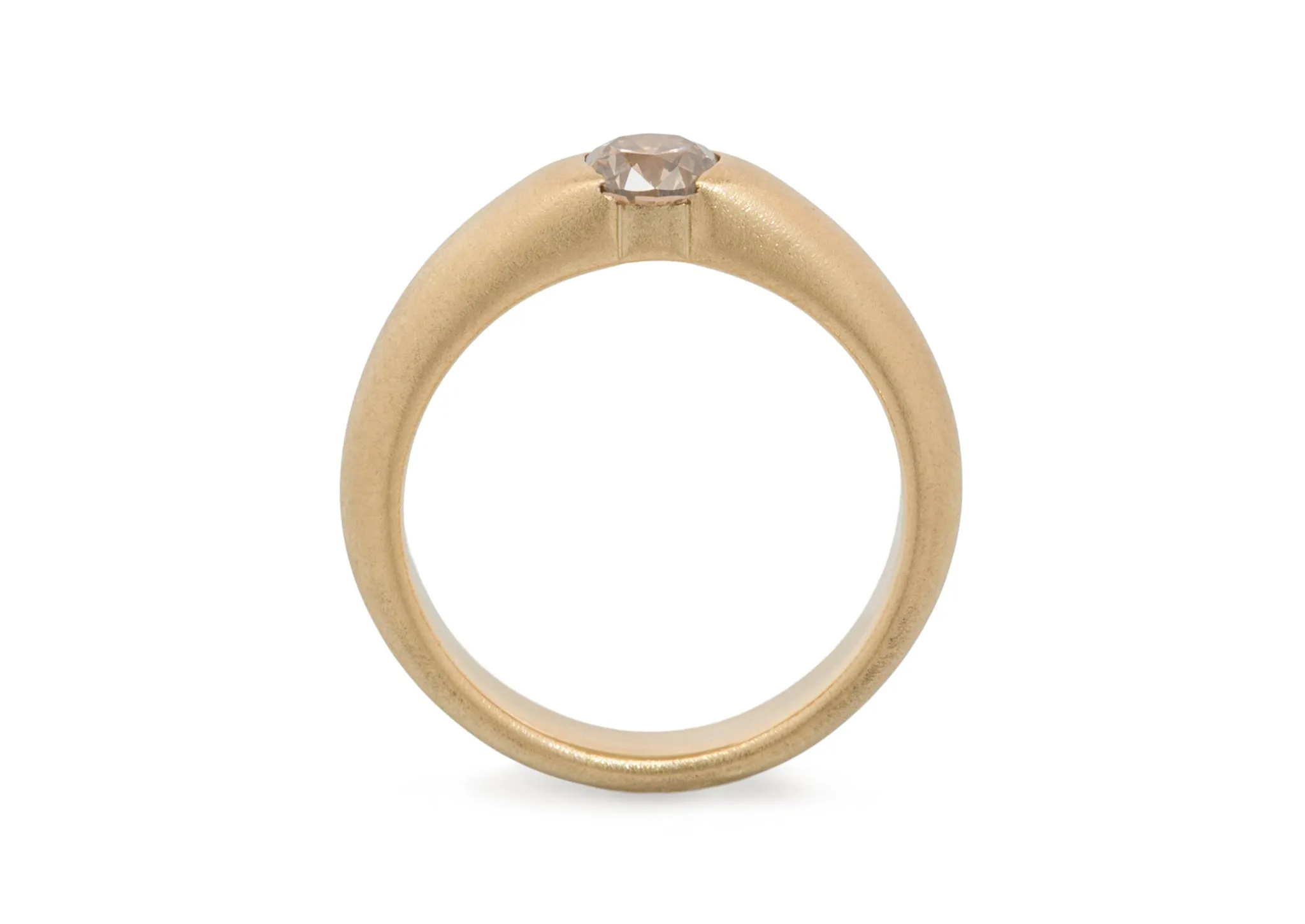 JW314 Champagne Diamond Ring, Yellow Gold