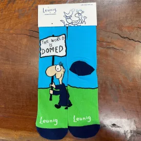 Leunig - The World is Domed Socks - Blue