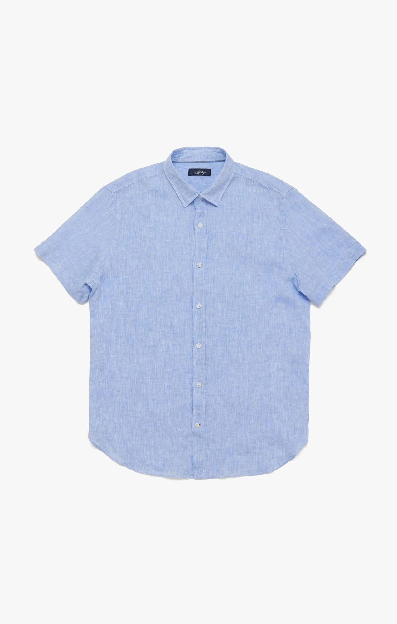 Linen Short Sleeve Shirt In Hawaiian Ocean