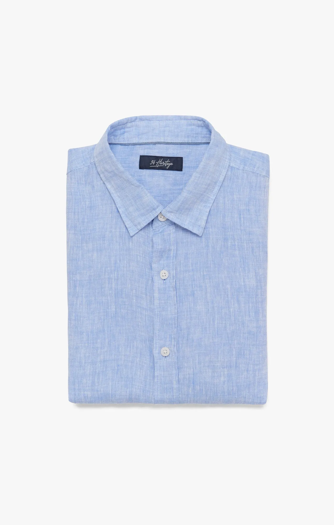 Linen Short Sleeve Shirt In Hawaiian Ocean