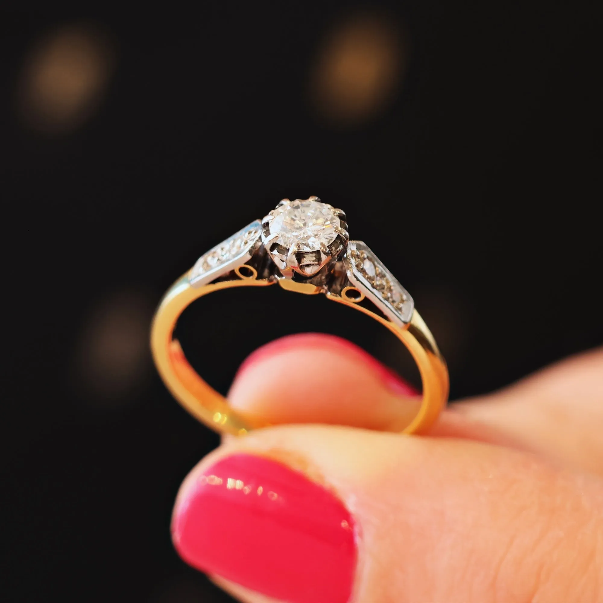 Loveliest Vintage Diamond Solitaire Engagement Ring