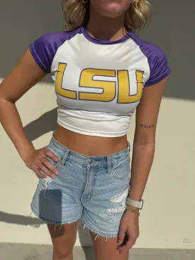 LSU Game Day Team Crop Tee - Purple and Gold