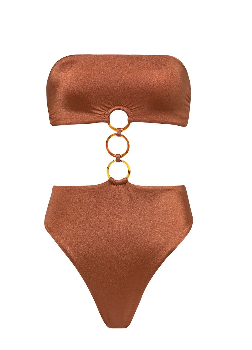 Maaji Amber Brown Makenna Bandeau One Piece