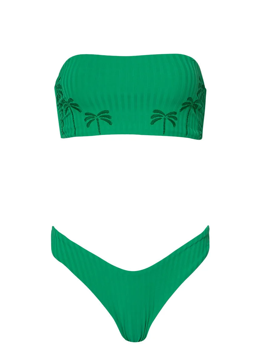 Maaji Enchanting Emerald Splendour Regular Rise Thin Side Bikini Bottom