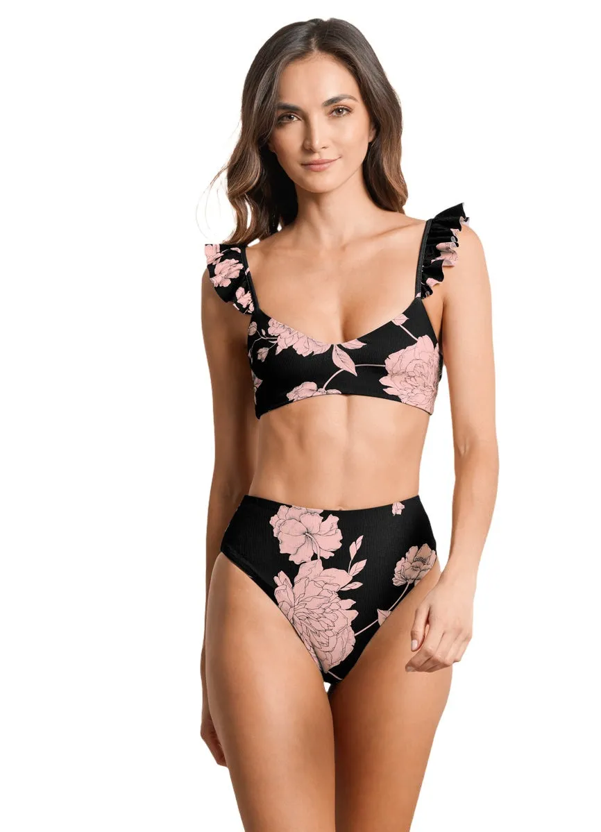 Maaji Evening Bloom Susee High Rise/High Leg Bikini Bottom