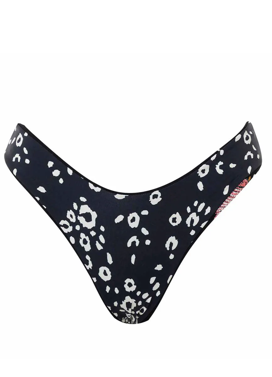 Maaji Ink Black Journey Double V Bikini Bottom