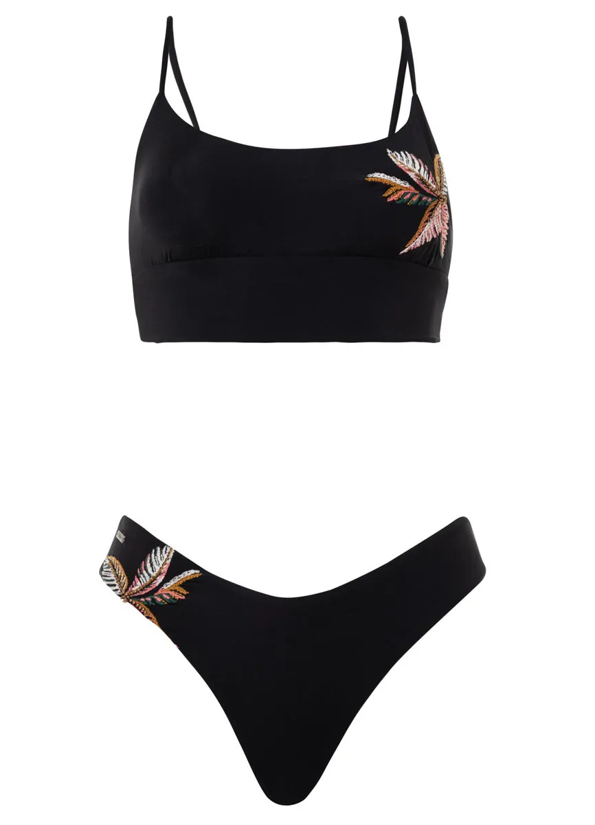 Maaji Ink Black Journey Double V Bikini Bottom