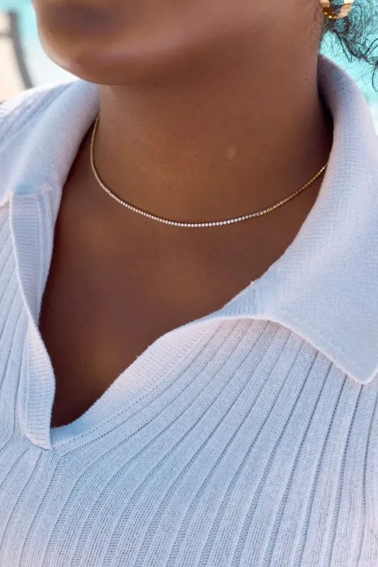 micro tennis choker - gold