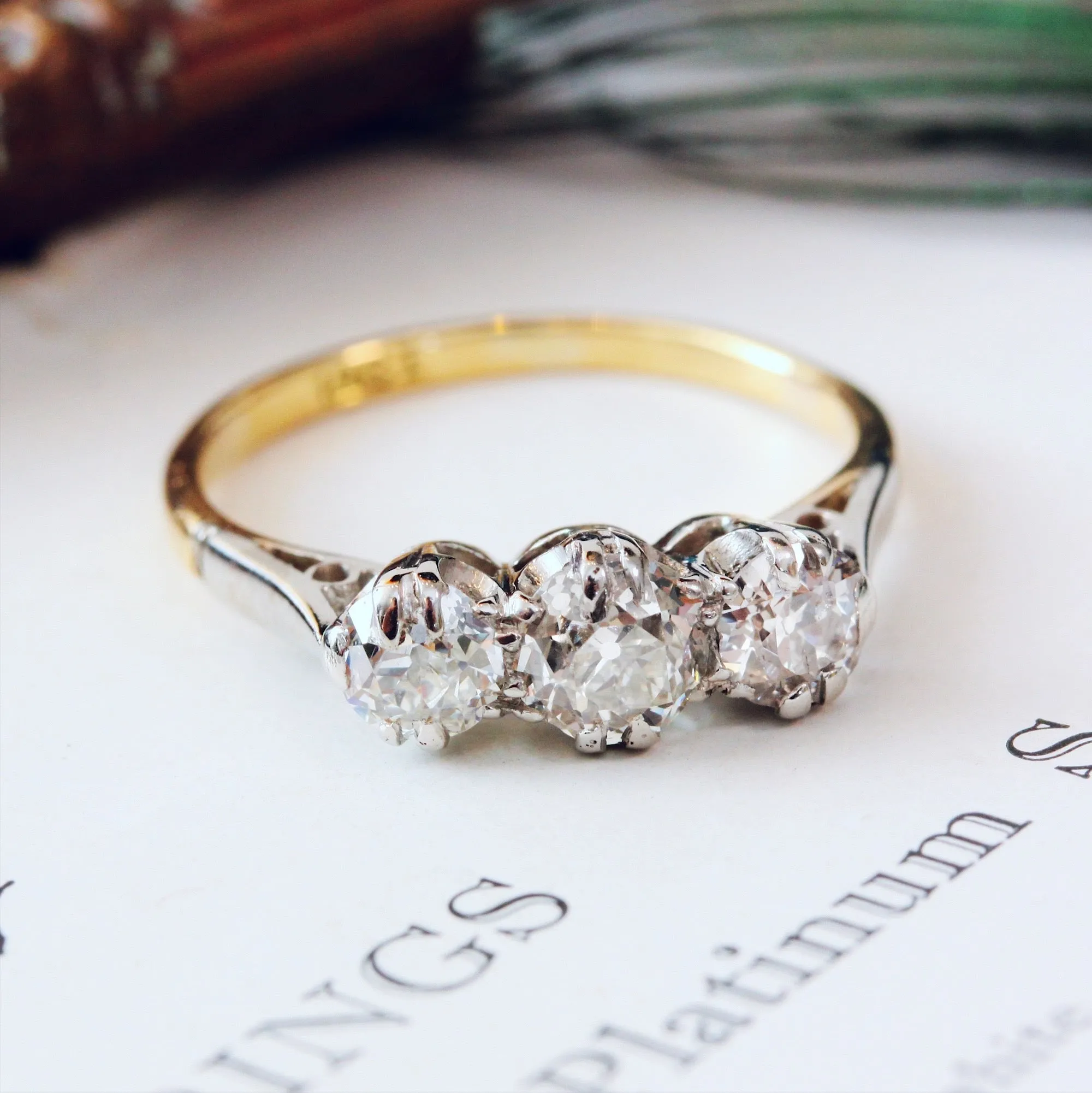 Much Desired Vintage Trilogy Diamond Engagement Ring