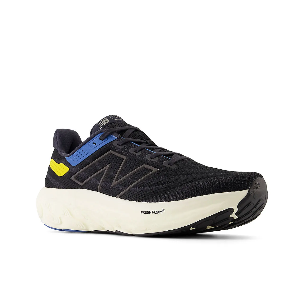 New Balance Fresh Foam X 1080 v13 Wide (Mens) - Black with blue agate and ginger lemon