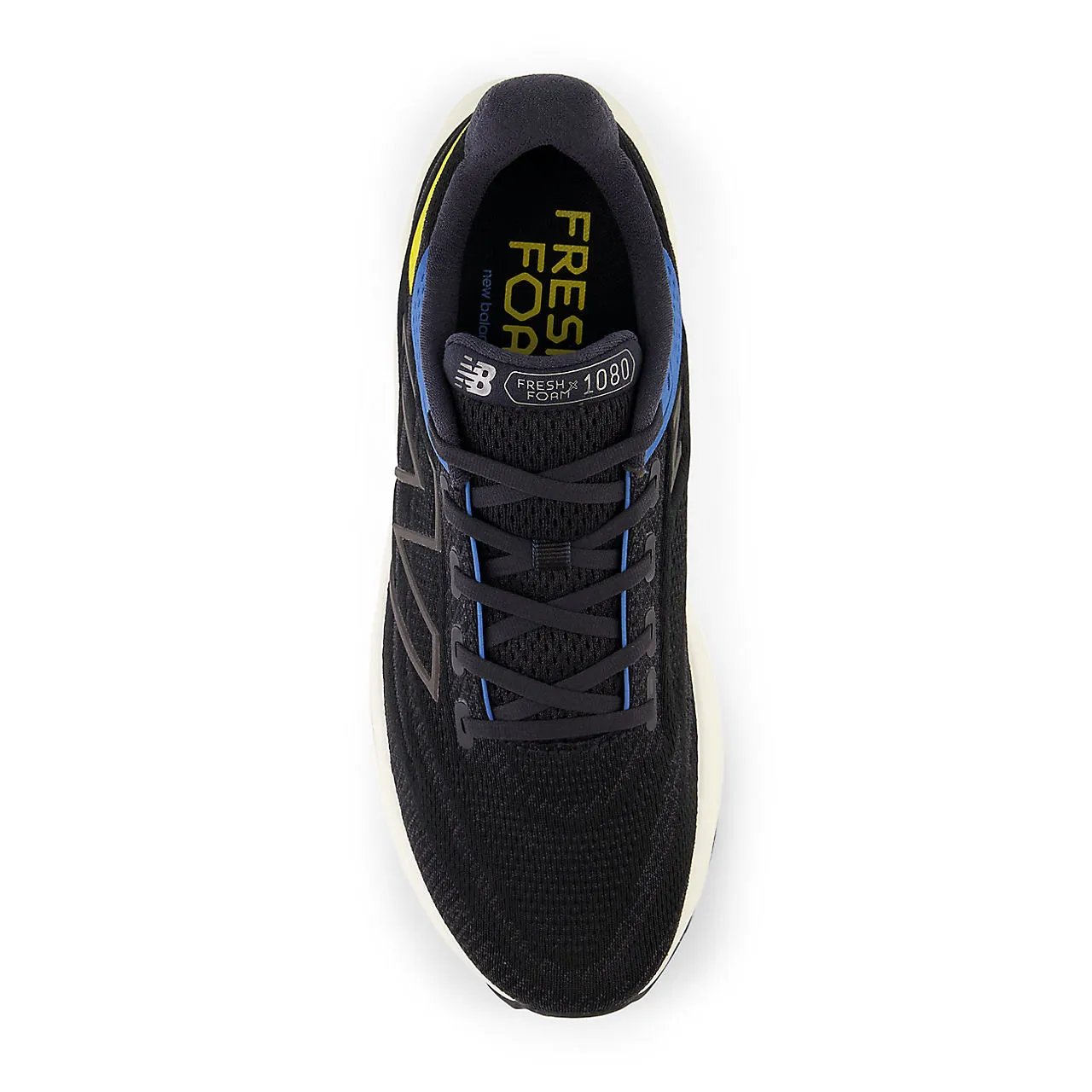 New Balance Fresh Foam X 1080 v13 Wide (Mens) - Black with blue agate and ginger lemon