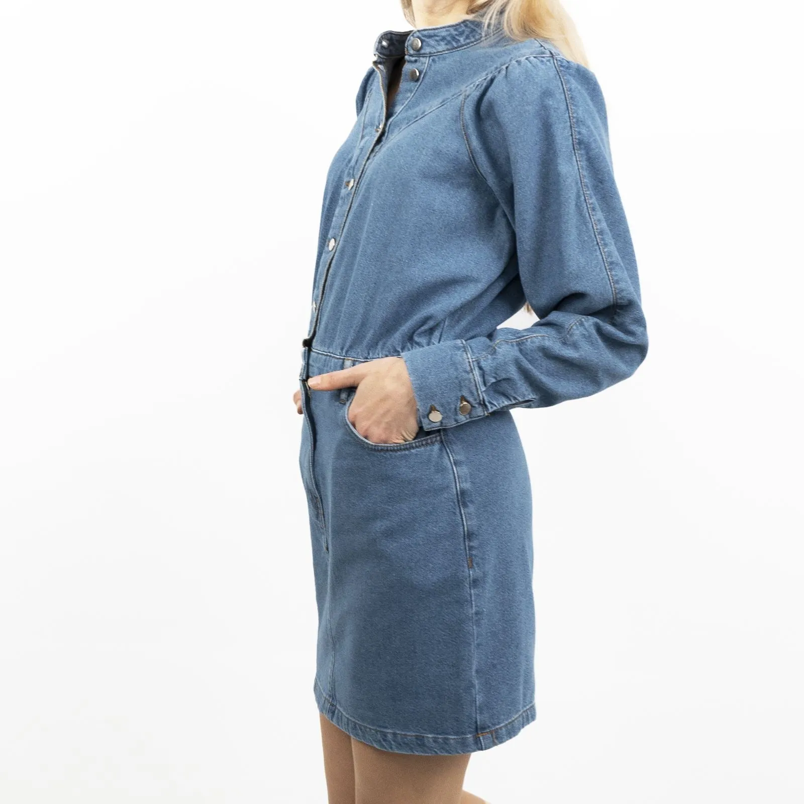 Oasis Blue Denim Long Sleeve Mini Dress