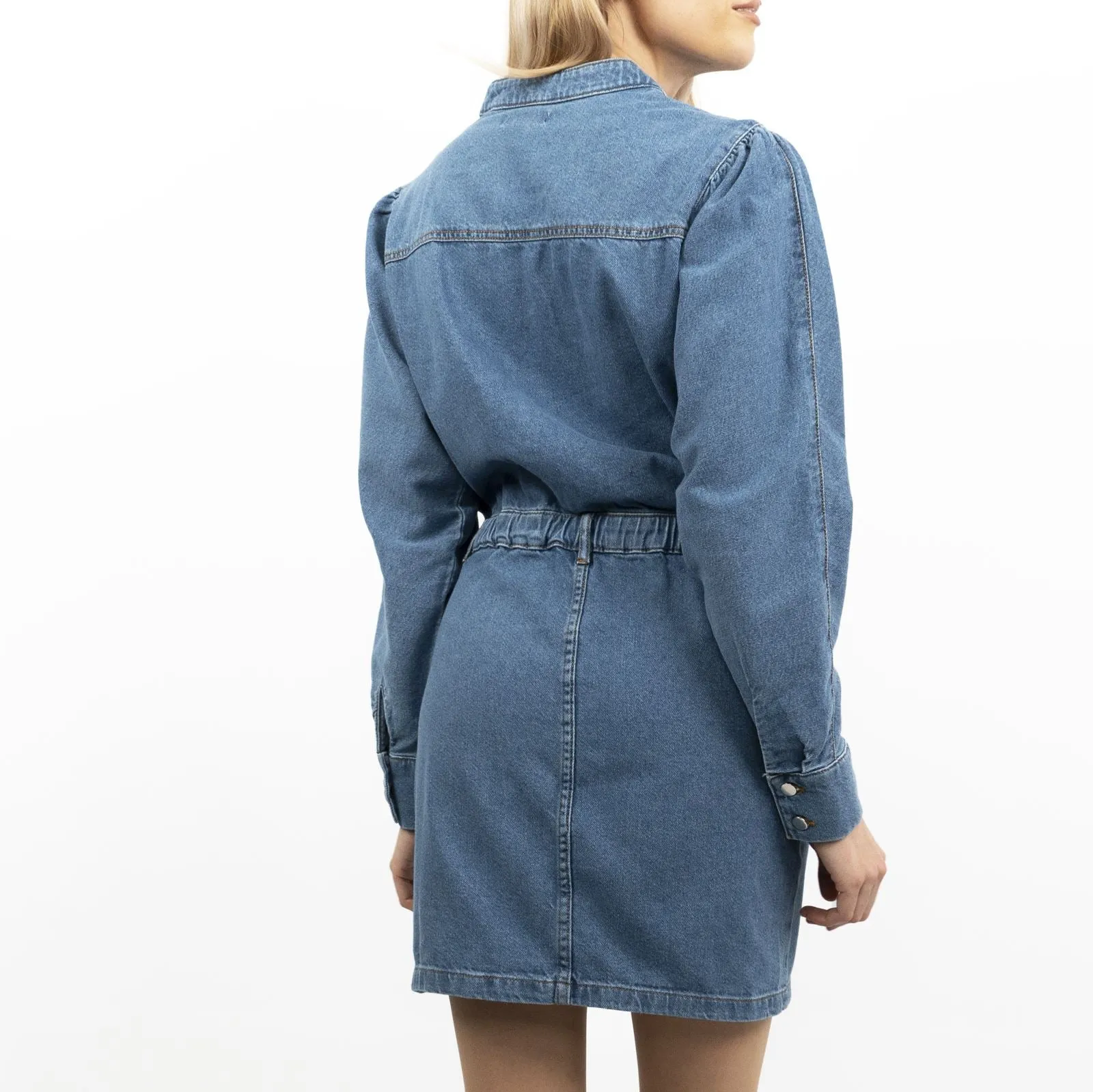 Oasis Blue Denim Long Sleeve Mini Dress