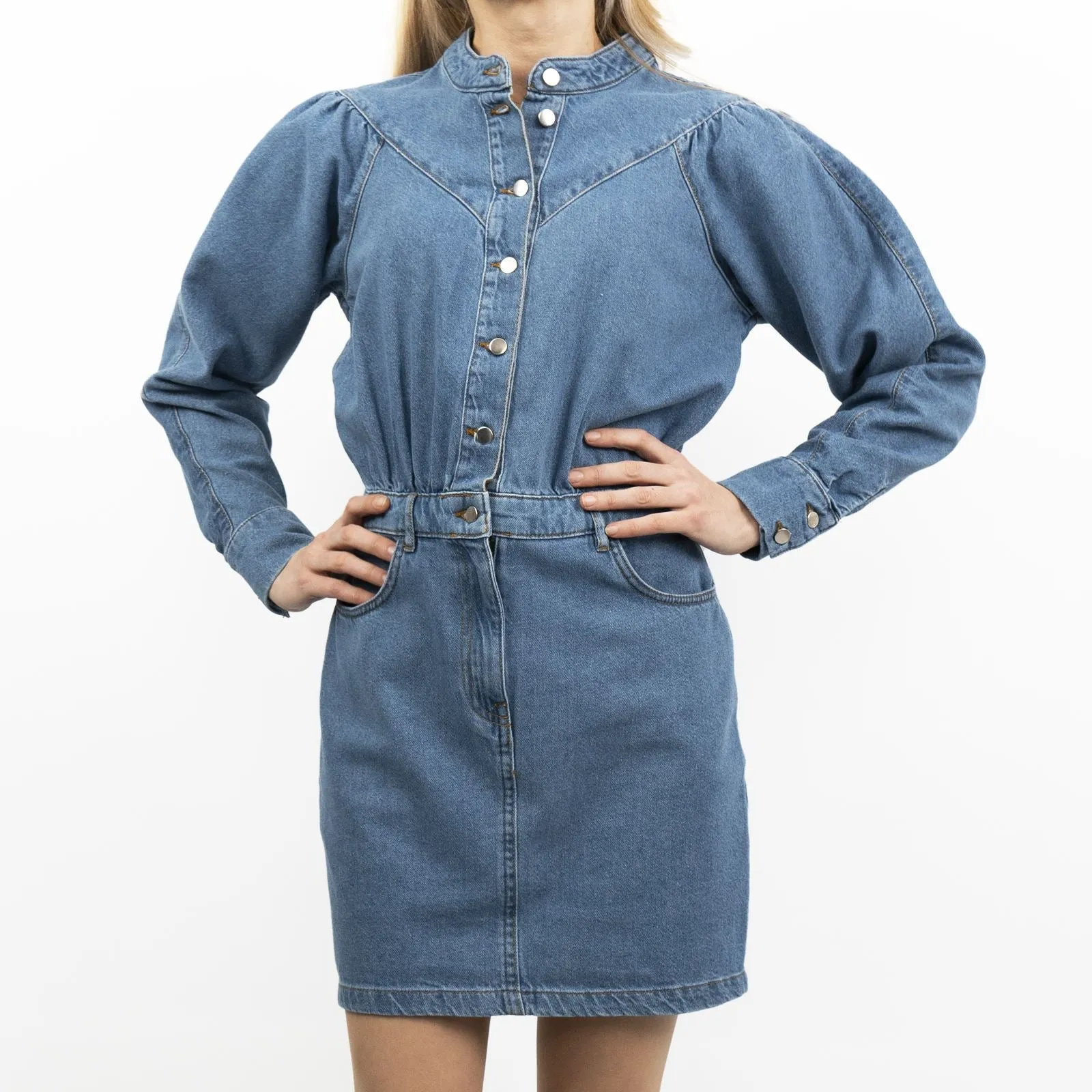 Oasis Blue Denim Long Sleeve Mini Dress