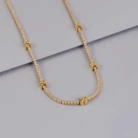 Pave 14K Gold Vermeil Petite Tennis Necklace