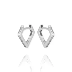 Pave Spike Triangle Hoops