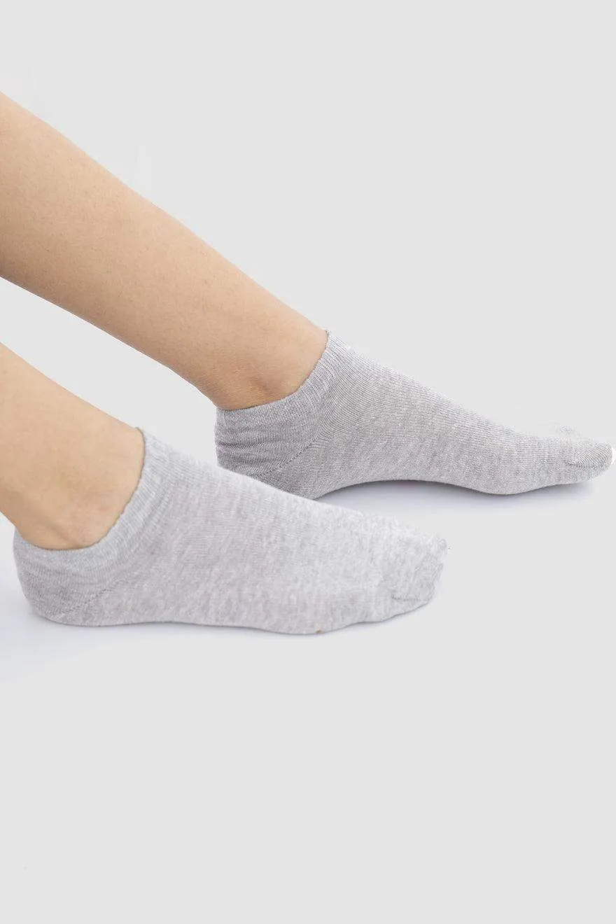 Plain Ankle Socks - 5 Pairs