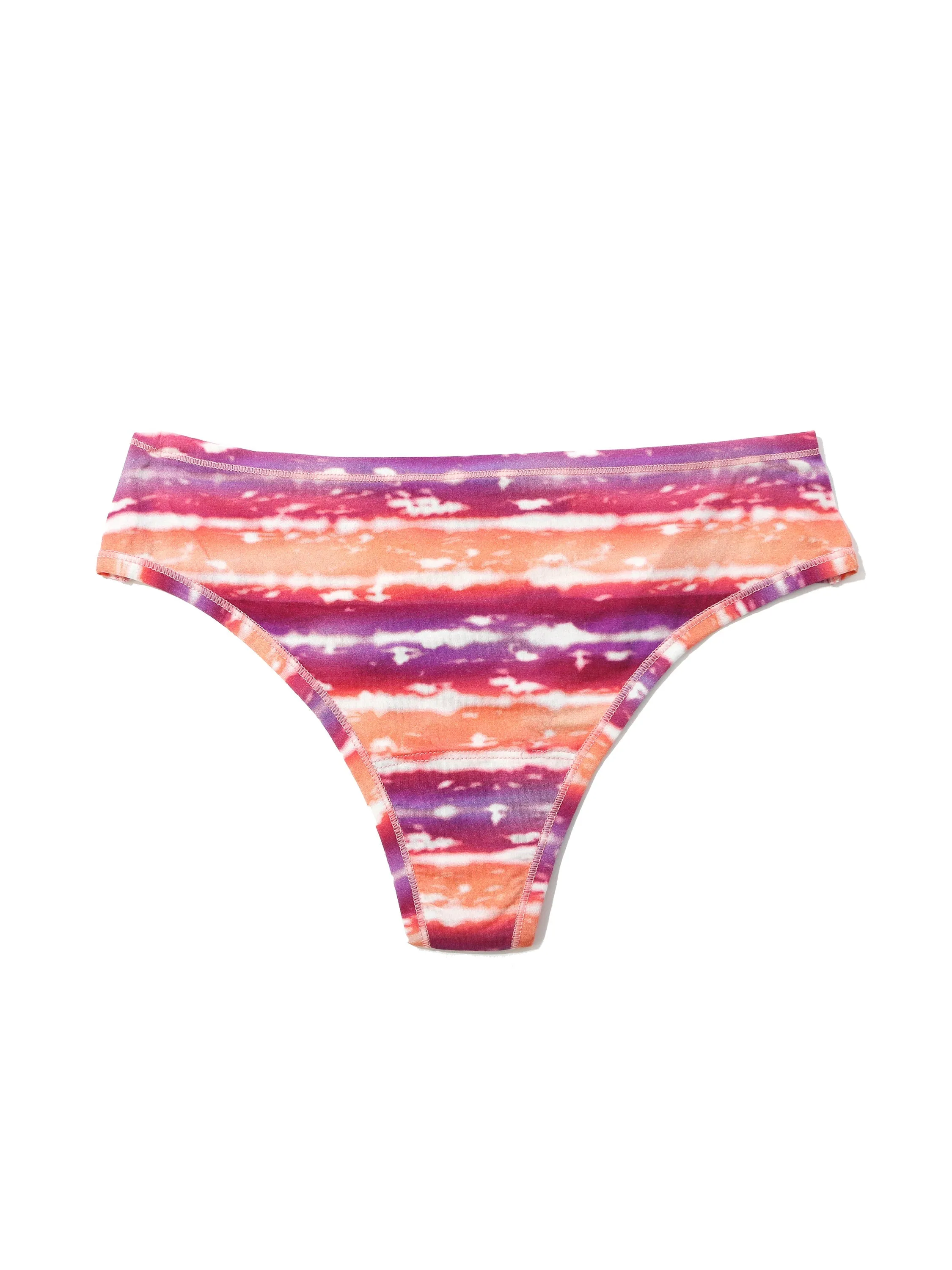 Printed PlayStretch™ Natural Rise Thong Paint The Town