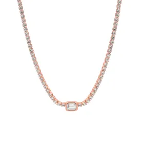 Rose Gold Blanca Tennis Necklace