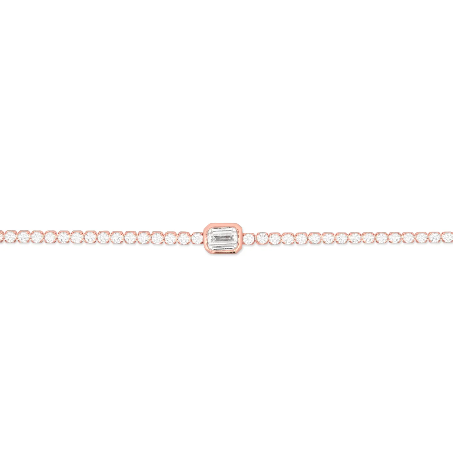 Rose Gold Blanca Tennis Necklace