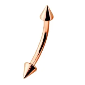 Rose Gold Ion Plated Spike Eyebrow Ring