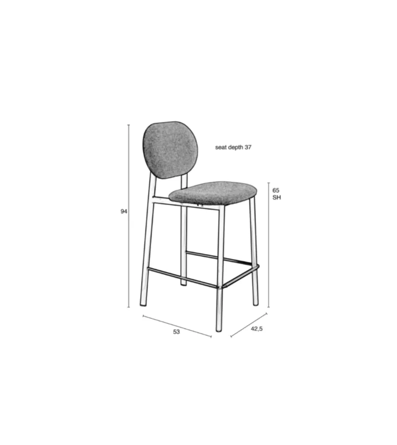 Spike Counter Stool by Zuiver