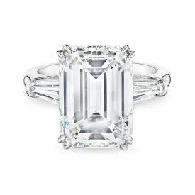 Tapered Baguette Emerald Cut Ring, 7 CT