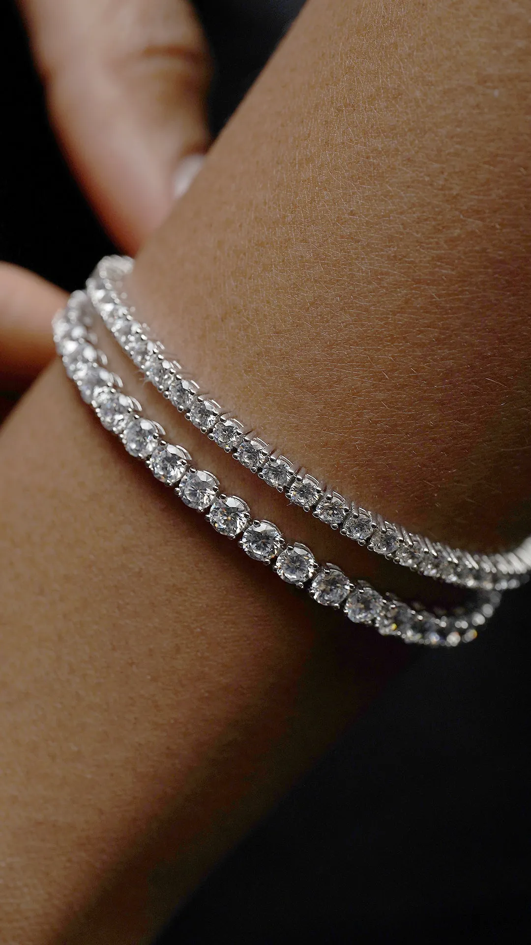 Vianne Round Prong Tennis Bracelet 9K White Gold