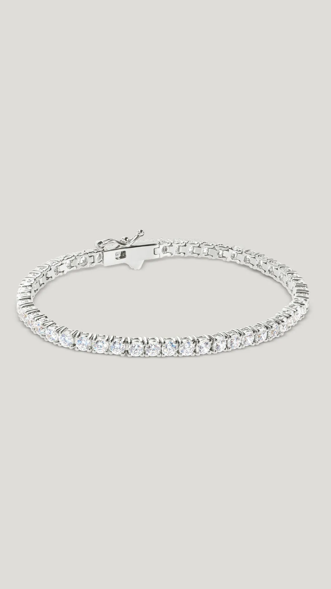 Vianne Round Prong Tennis Bracelet 9K White Gold