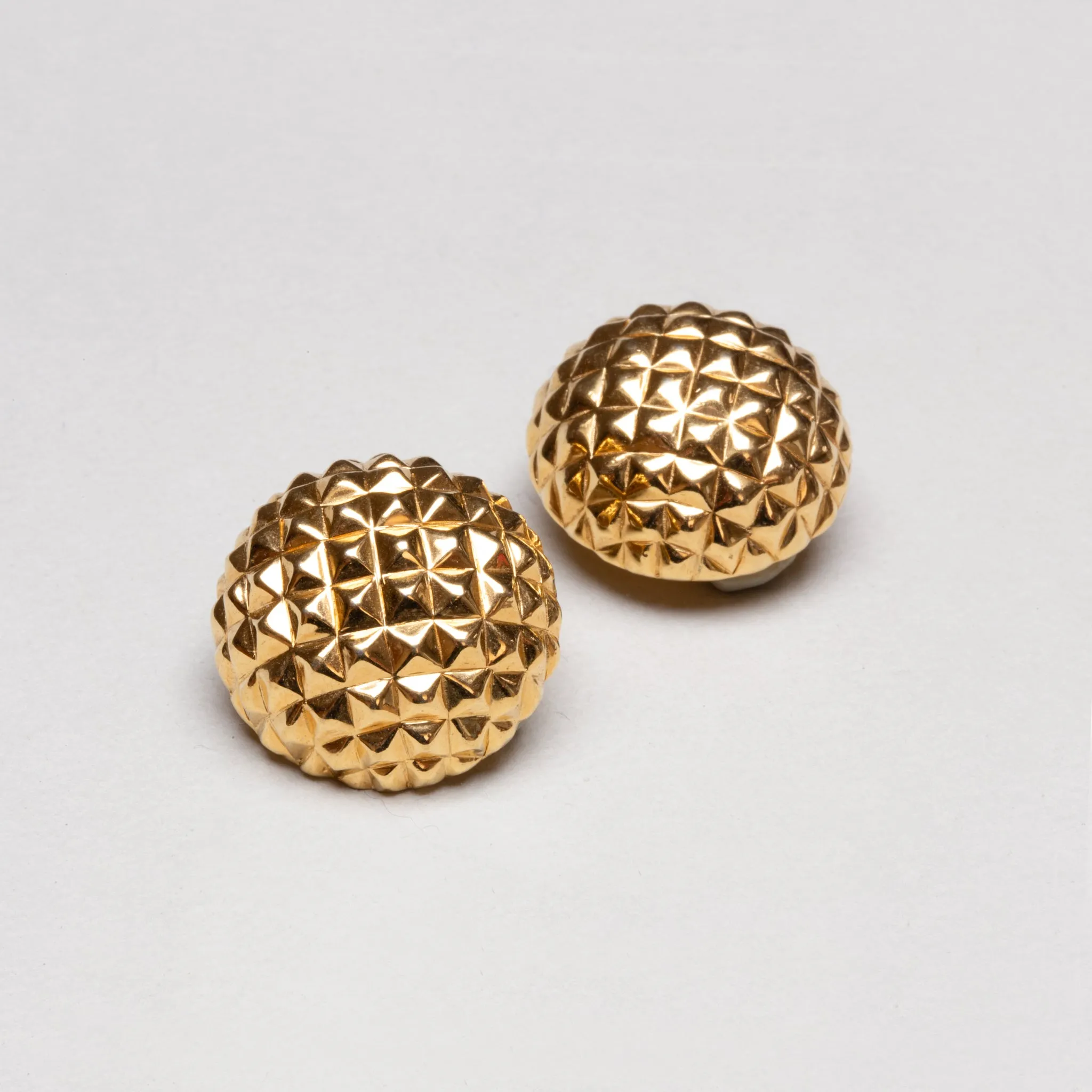 Vintage Gold Spike Clip-on Earrings