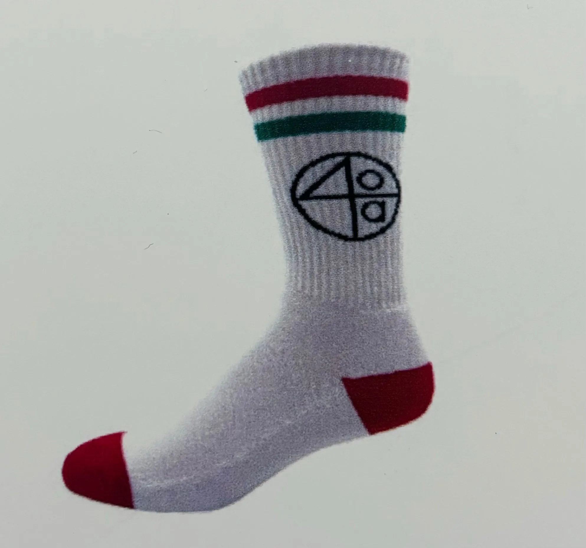 Woven Knit Socks: 40 Acres Red/ Green/ White